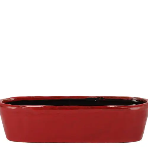 Keramik Übertopf Iron Stone rot 32x10x08cm