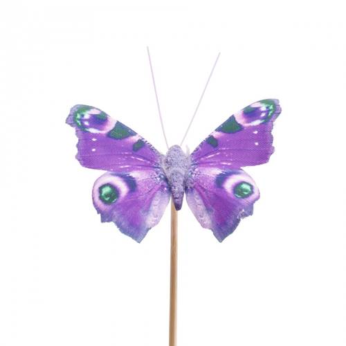 Schmetterling auf Stab Auralia lila 8cm