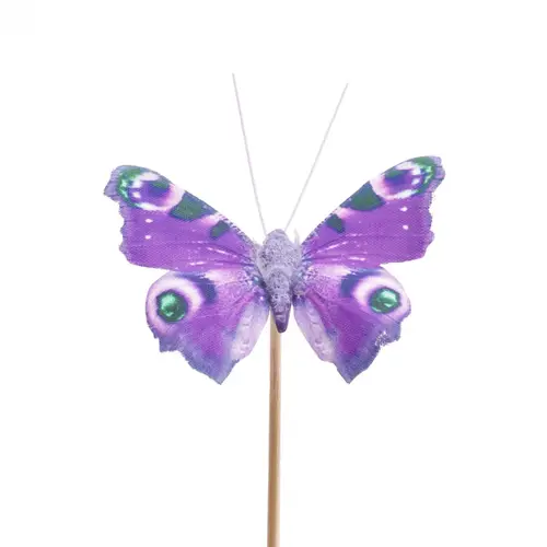 Schmetterling auf Stab Auralia lila 8cm