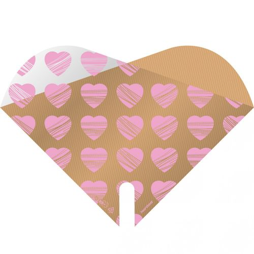 Tüte Doublé Heart rosa 35x35cm x50