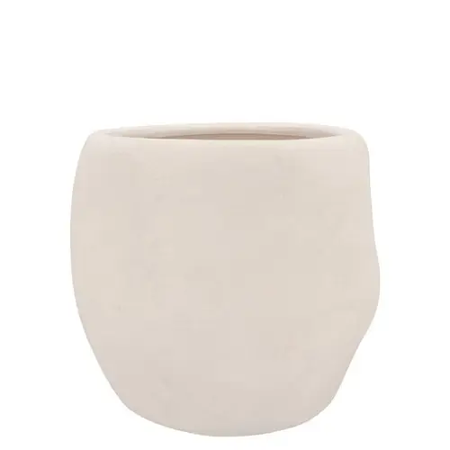 Keramik Übertopf Lisboa weiss 14x14x13cm