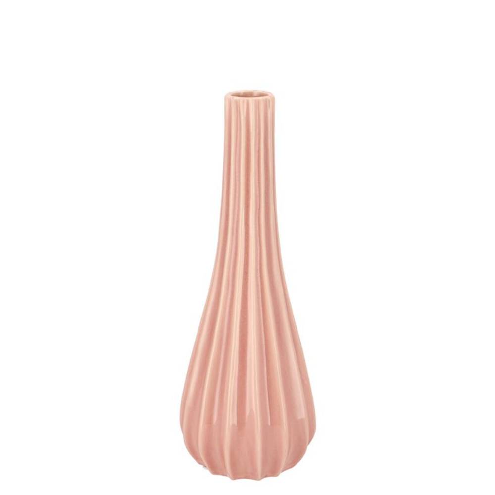 Keramik Vase Gia Stripes alt rosa 11x11x28cm