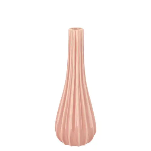 Keramik Vase Gia Stripes alt rosa 11x11x28cm