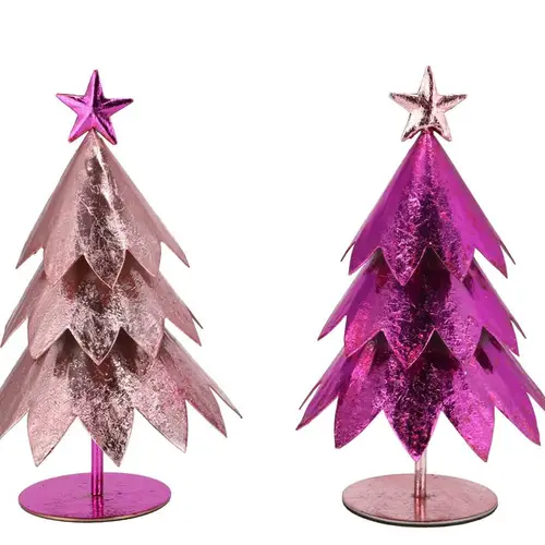 Deko Baum Glam eisen rosa mix 14x14x18cm