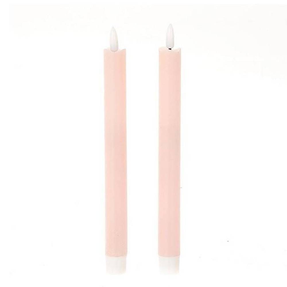 LED Tischkerze rosa D2cm H24 5cm 2st ex.AA