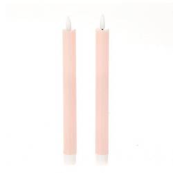LED Tischkerze rosa D2cm H24 5cm 2st ex.AA