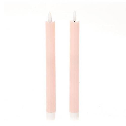 LED Tischkerze rosa D2cm H24 5cm 2st ex.AA