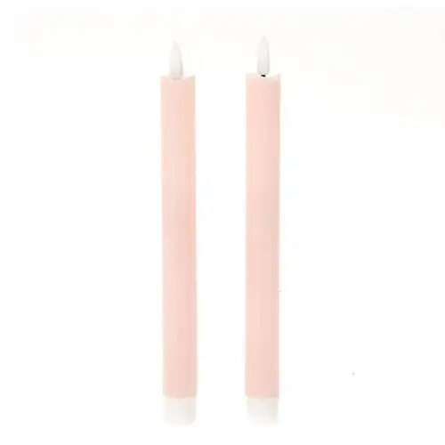 LED Tischkerze rosa D2cm H24 5cm 2st ex.AA