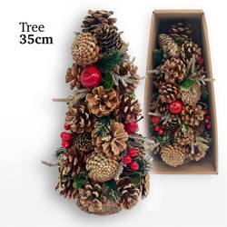 Baum Eva rot/gold H35cm