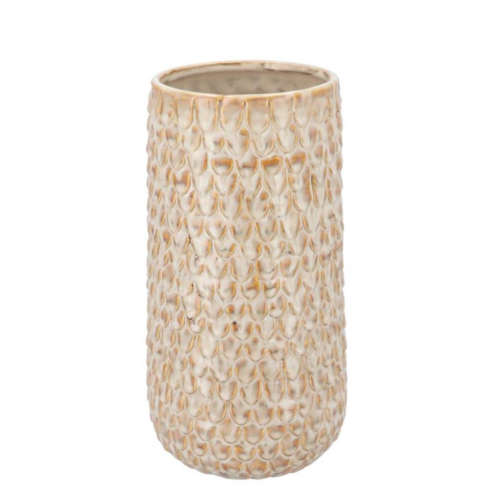 Keramik Vase Liv Structure creme 14x14x28cm