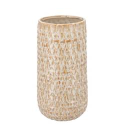 Keramik Vase Liv Structure creme 14x14x28cm