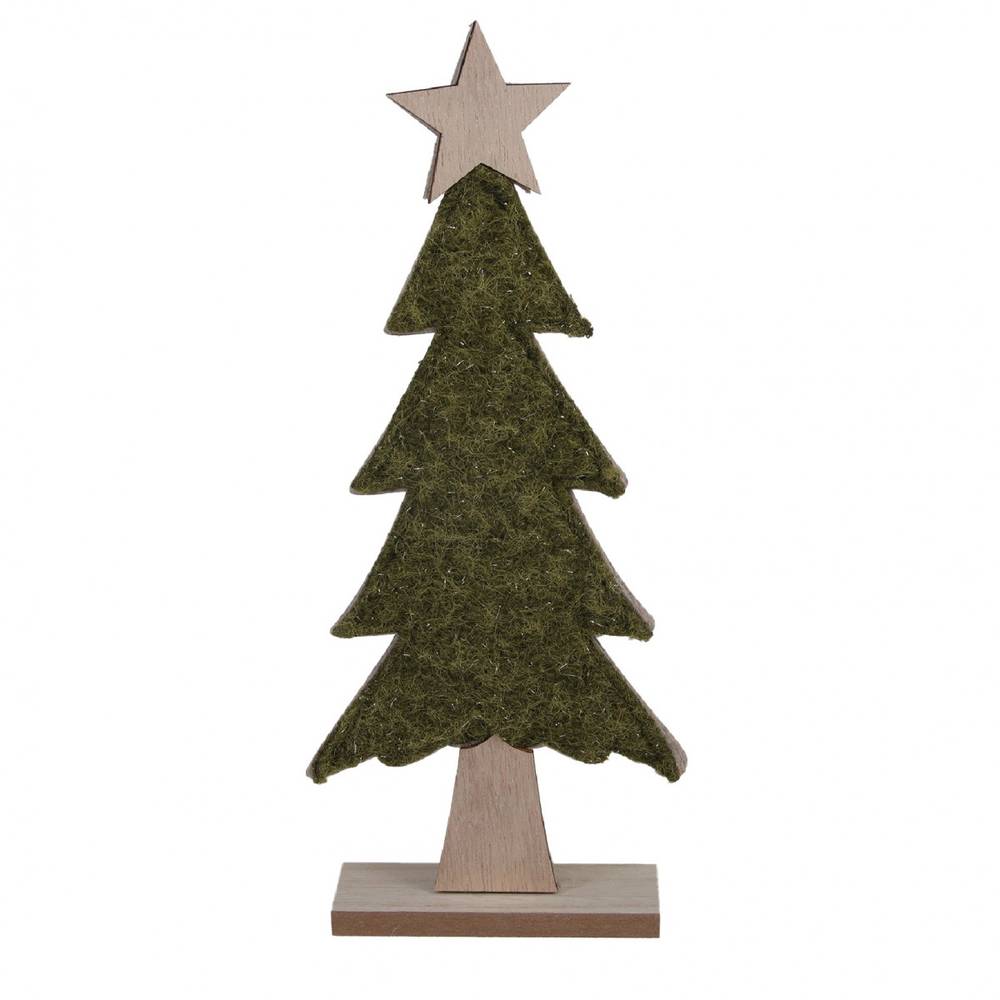 Deko Baum auf Holz grün 17x05x40cm