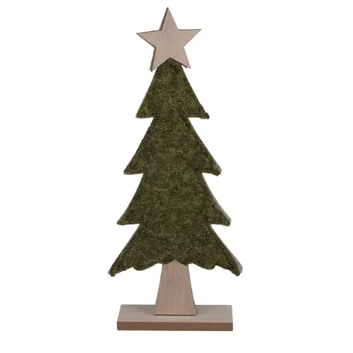 Deko Baum auf Holz grün 17x05x40cm