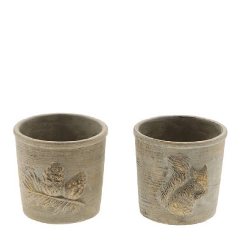 Keramik Übertopf Minka mix braun D12cm H10cm