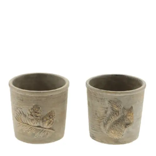 Keramik Übertopf Minka mix braun D12cm H10cm