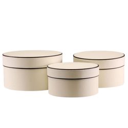 Hatbox London weiss Set von 3 D15cm H27cm