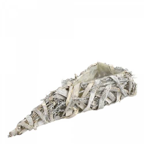 Übertopf Weide Herz gebleicht 40x16x07cm