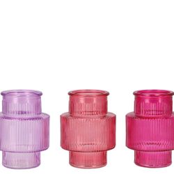 Glas Flasche Karakum Pink mix D09cm H12cm