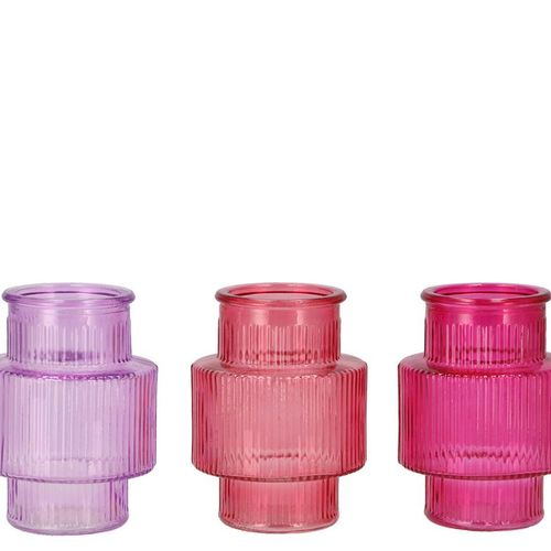 Glas Flasche Karakum Pink mix D09cm H12cm