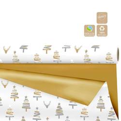 Papier Rolle 70cm 40m Duo Mat Vanessa gold