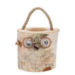 Holze Übertopf Birke Gesicht D12cm H13cm