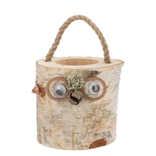 Holze Übertopf Birke Gesicht D12cm H13cm