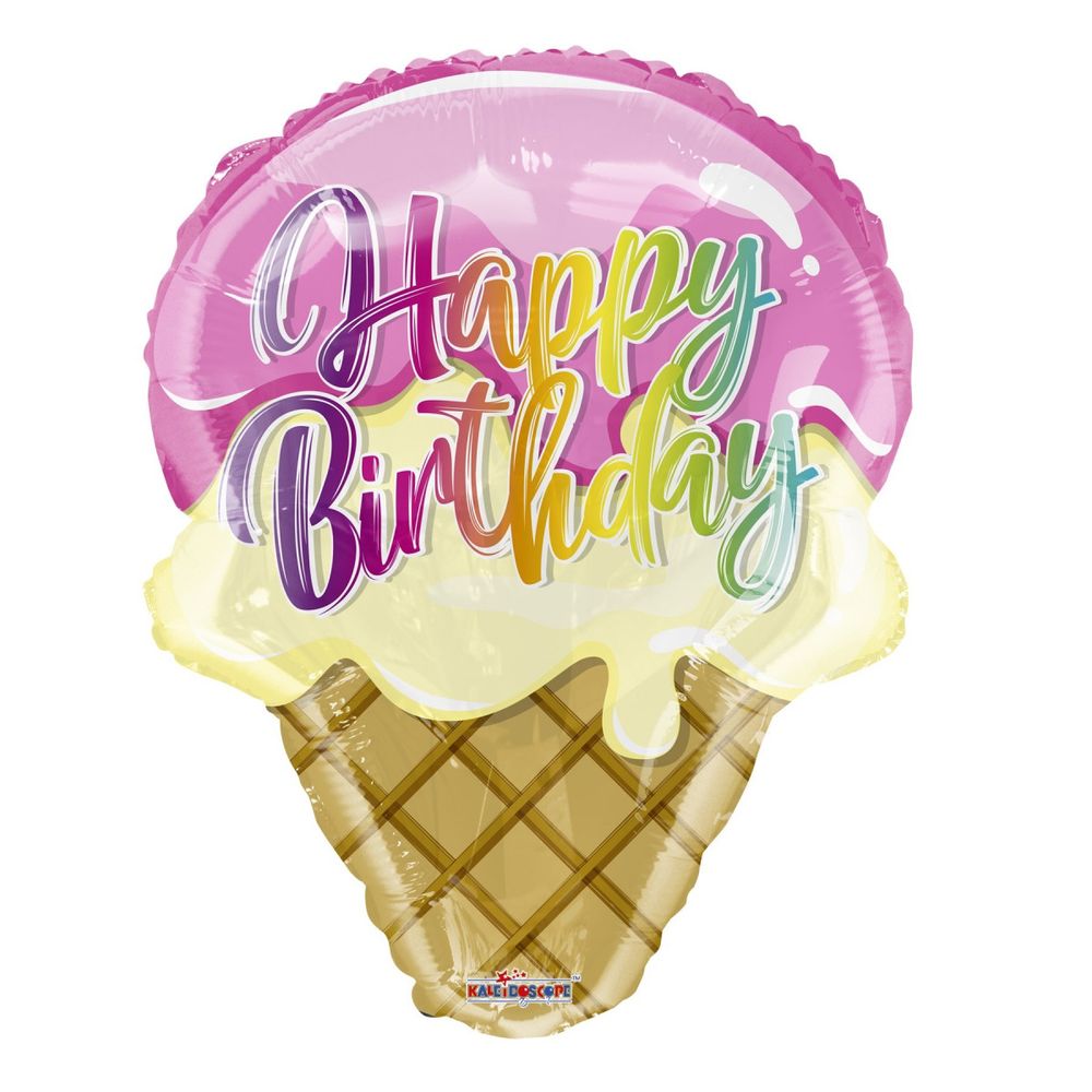 Ballon Happy Birthday Eiscreme D45cm