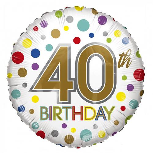 Ballon Eco 40th Birtday Rund mix D45cm