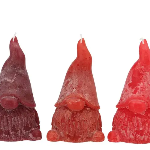 Kerze Gnom mix rot 08x15cm
