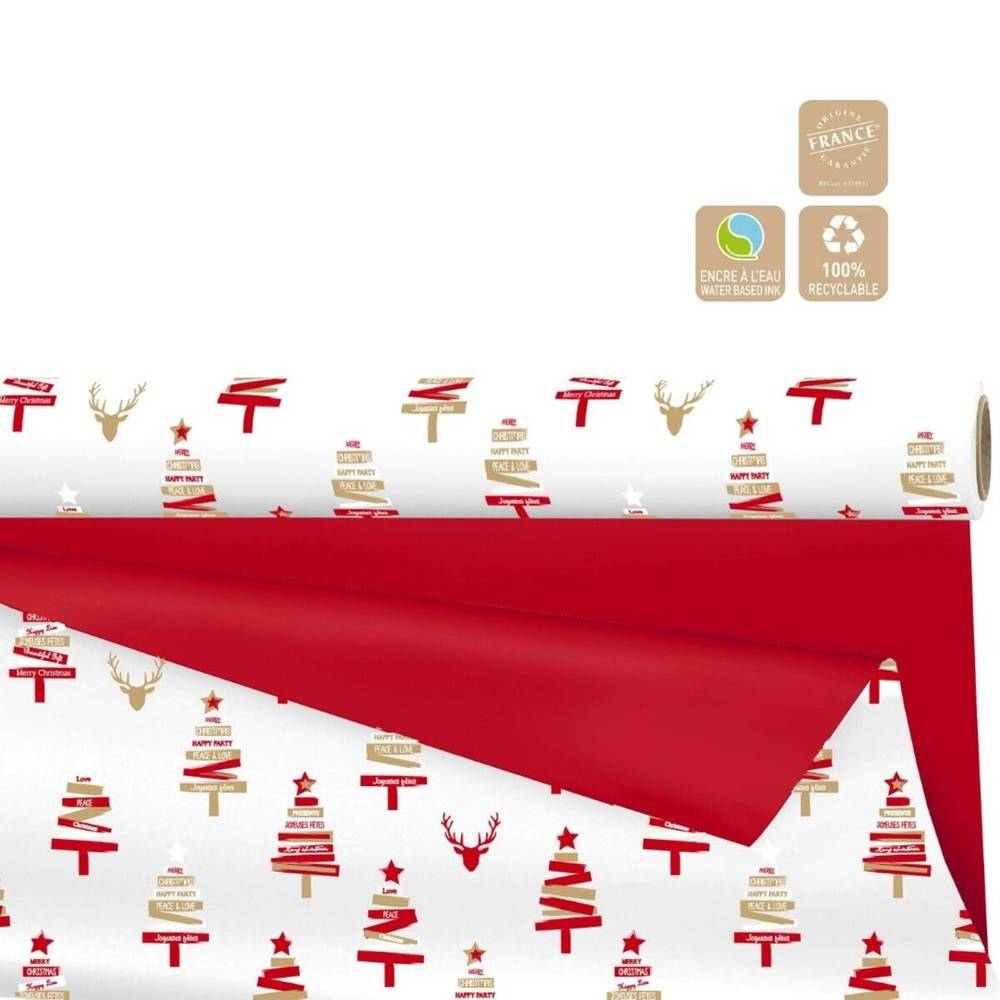 Papier Rolle 70cm 40m Duo Mat Vanessa rot/weiss