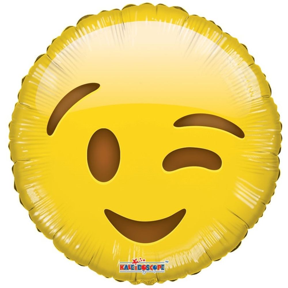 Ballon Emoji gold zwinkern D45cm