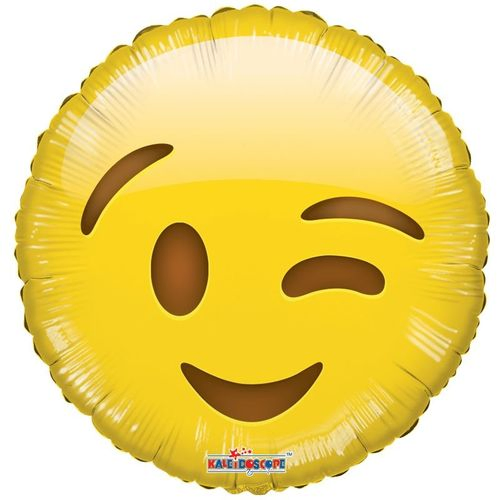 Ballon Emoji gold zwinkern D45cm