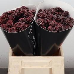 Rose verzweigt dunkel braun/rot Wachs F Browny 40cm