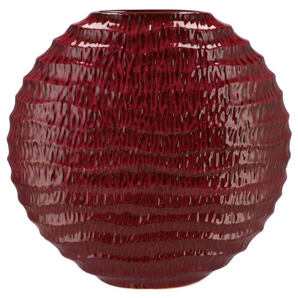 Keramik Vase Inga Jada Wave weinrot 51x17x50cm