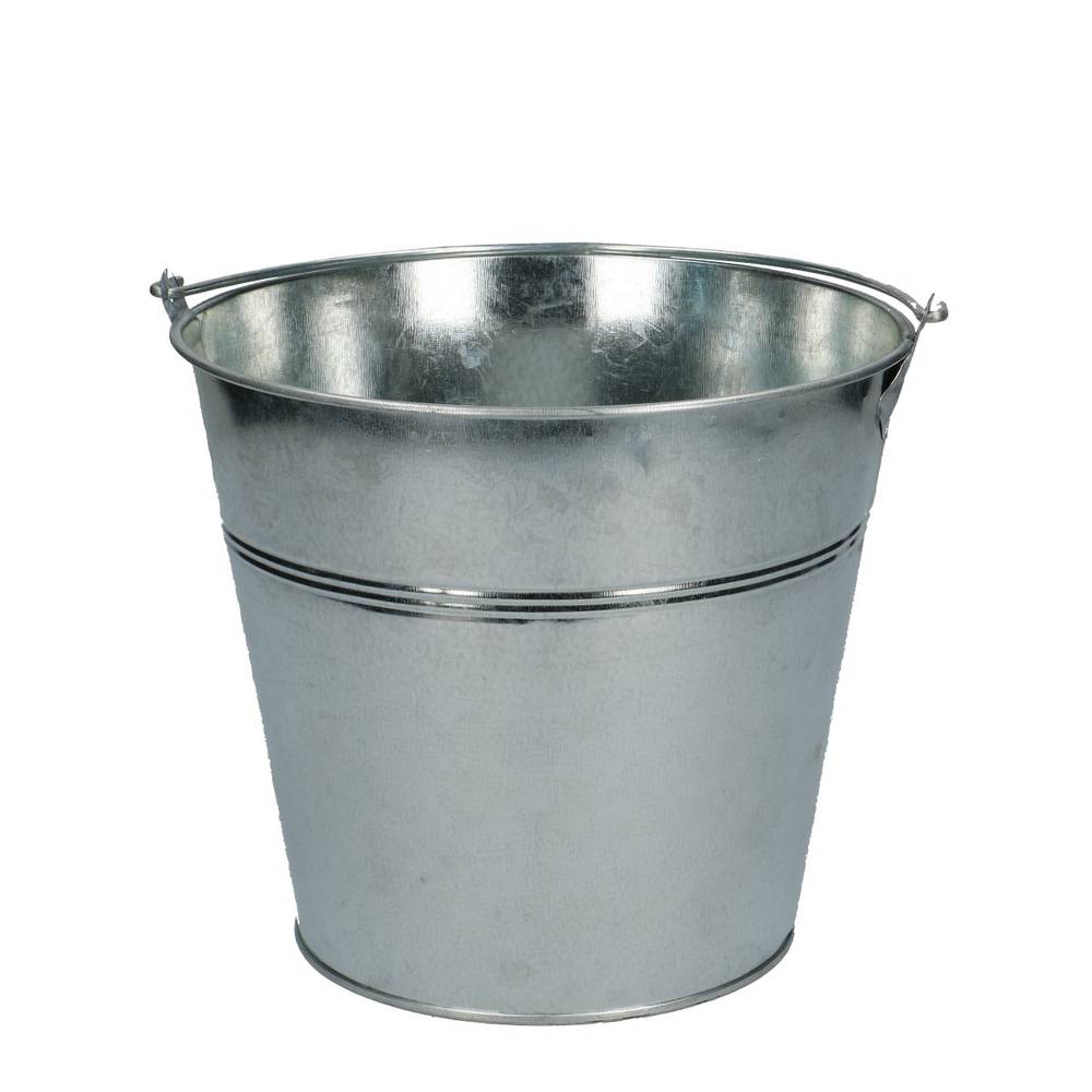 Zink Eimer silber +Henkel D16cm H15cm
