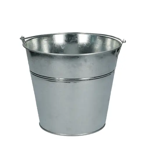 Zink Eimer silber +Henkel D16cm H15cm
