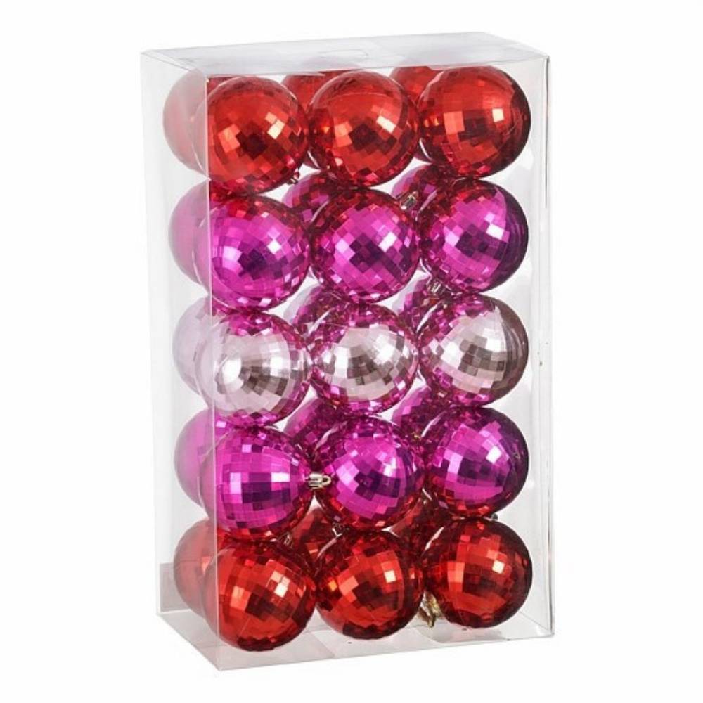Kugel Plastik mix rosa  D08cm x30