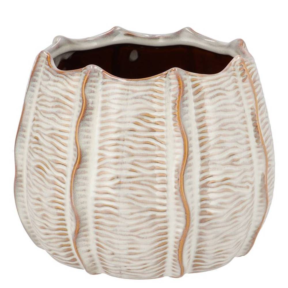 Keramik Übertopf Sifan Structure weiss 22x22x17cm