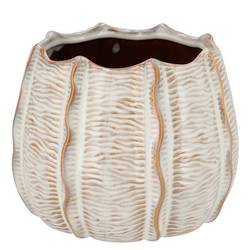 Keramik Übertopf Sifan Structure weiss 22x22x17cm