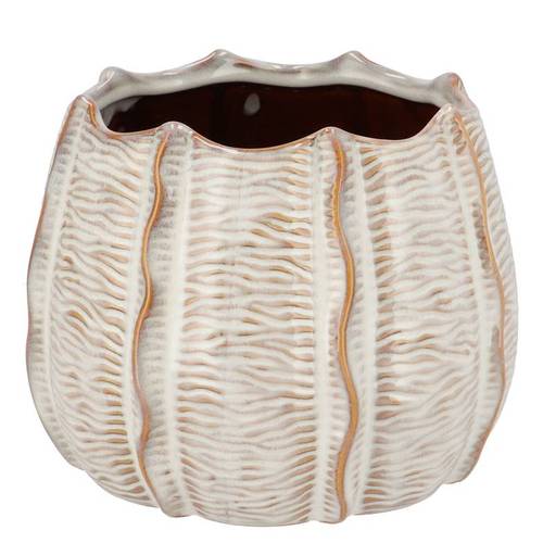 Keramik Übertopf Sifan Structure weiss 22x22x17cm