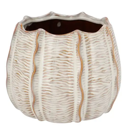 Keramik Übertopf Sifan Structure weiss 22x22x17cm