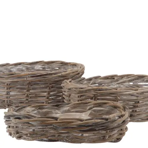 Korb grau Whitewash Oval 3/Set 44x32x15cm