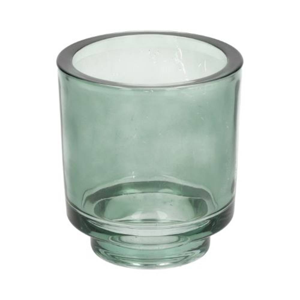 Glas Teelicht grün D09cm H10cm