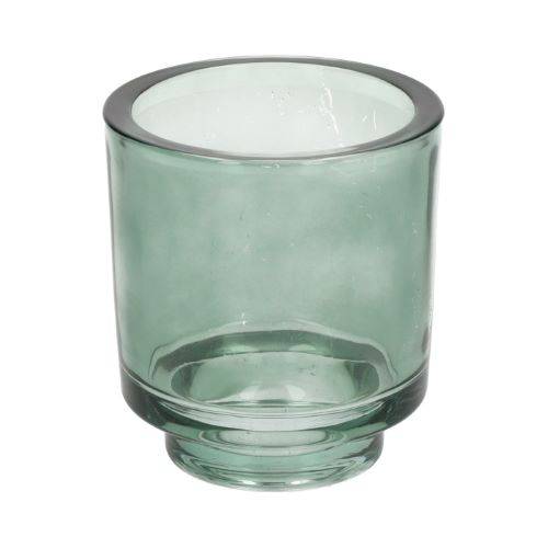 Glas Teelicht grün D09cm H10cm