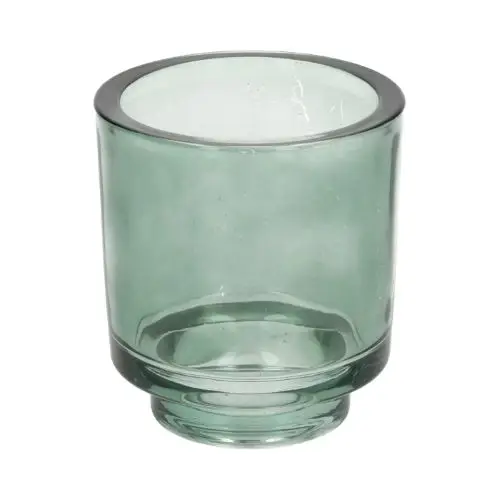 Glas Teelicht grün D09cm H10cm