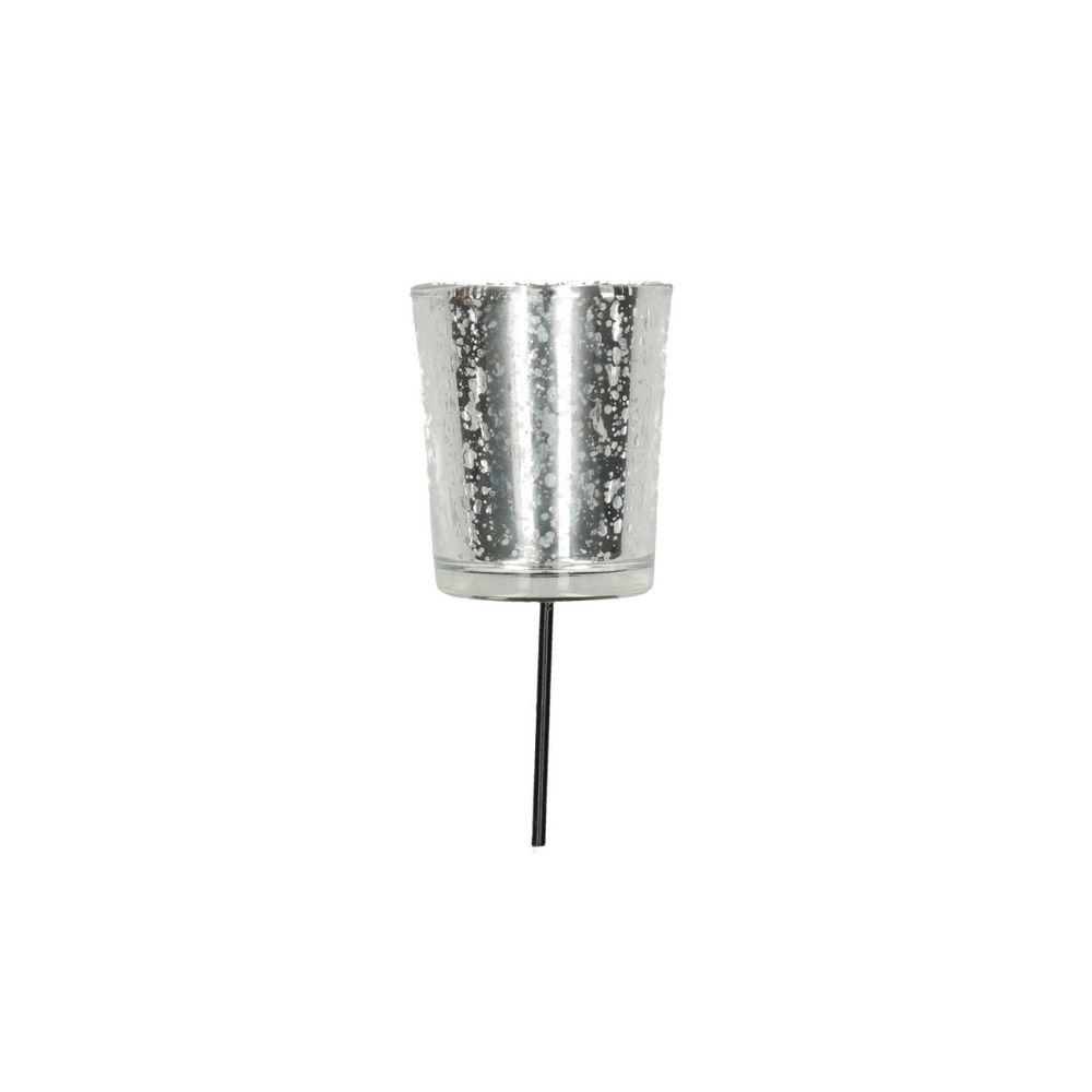 Teelicht auf Stab D5/6cm H15cm Silber
