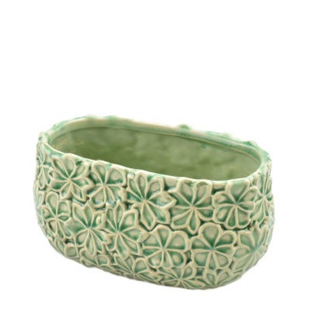Keramik Übertopf Aona grün 20x13.5x10.5cm
