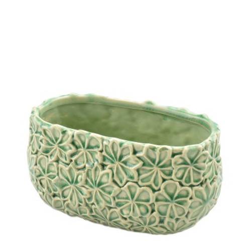 Keramik Übertopf Aona grün 20x13.5x10.5cm