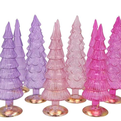 Weihnachtsbaum lila rosa glas 9x30cm