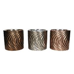 Keramik Übertopf geriffelt mix D13cm H11cm